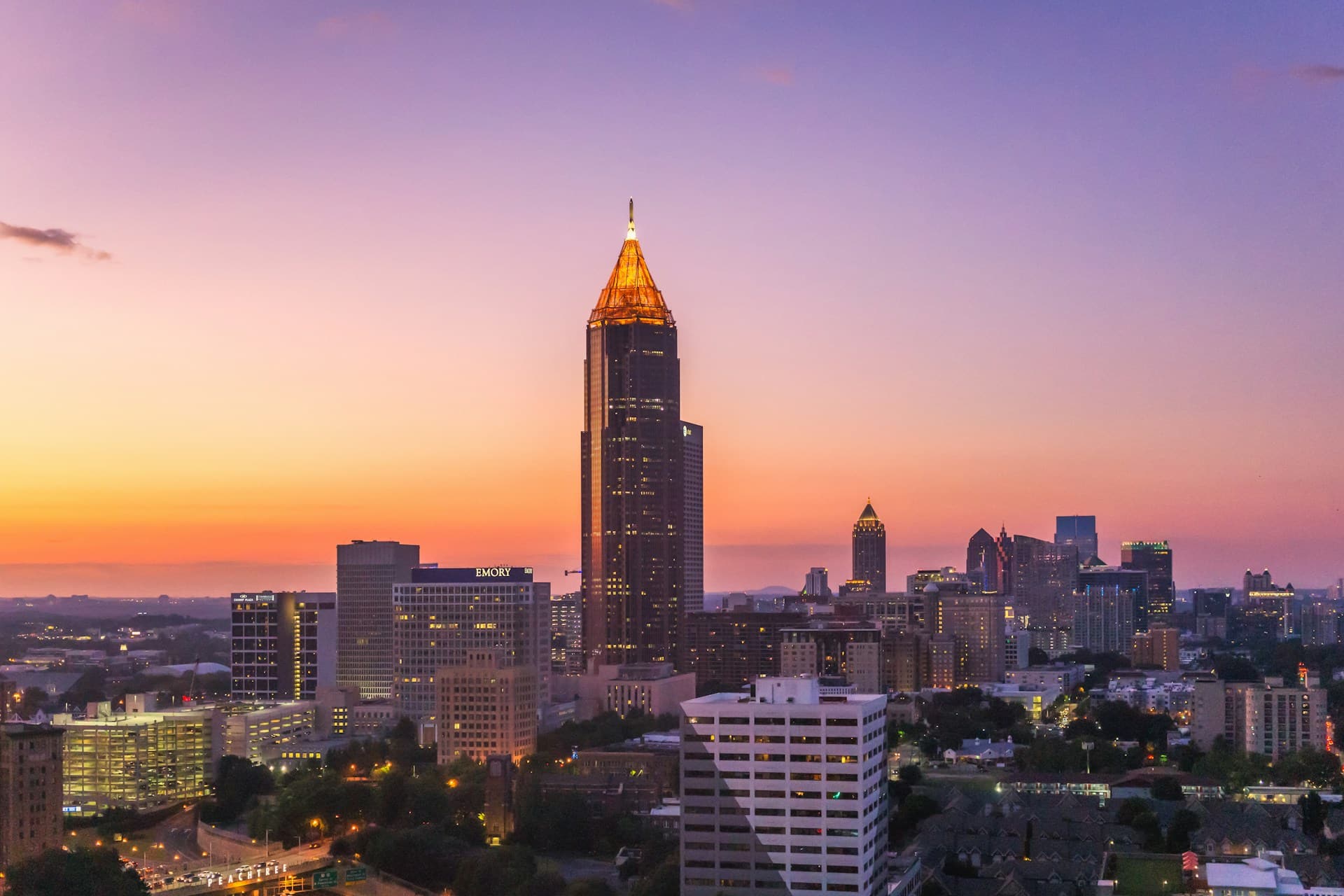 Photo by Brad Huchteman on Unsplash Atlanta skyline at dusk